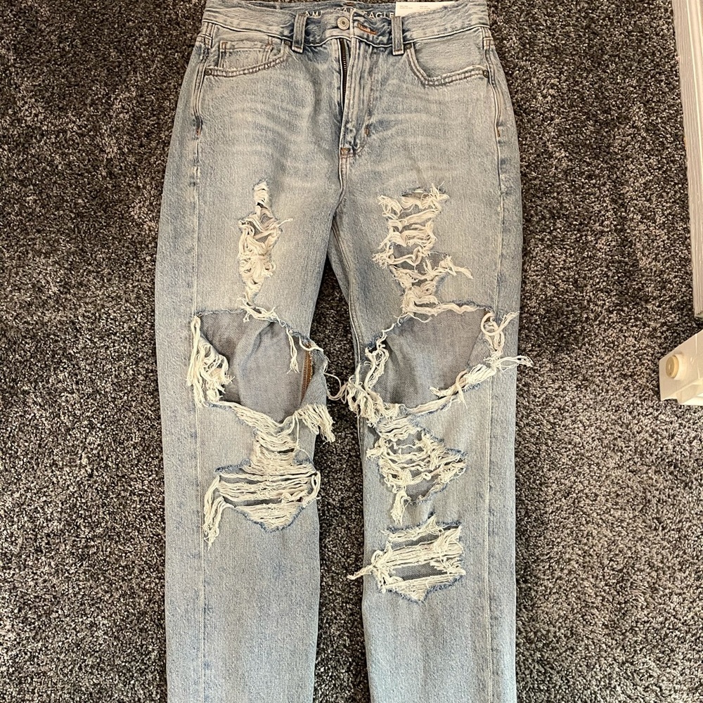 American Eagle Ripped Mom Jeans